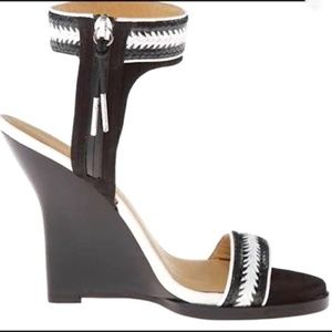 L.A.M.B. Fina Wedge Heel Ankle Strap Sandals, Size 10 (worn only once)